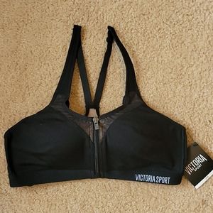 VSX Sport Black Knockout Zip Bra NWT  36B